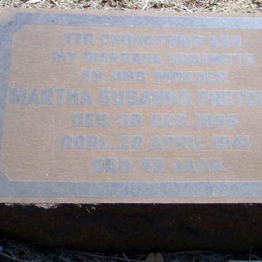 PRETORIUS Martha Susanna 1899-1941