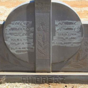 PREEZ Barend Johannes Nicolaas, du 1926-1946 :: DU PREEZ Hendrik Johannes 1939-1950