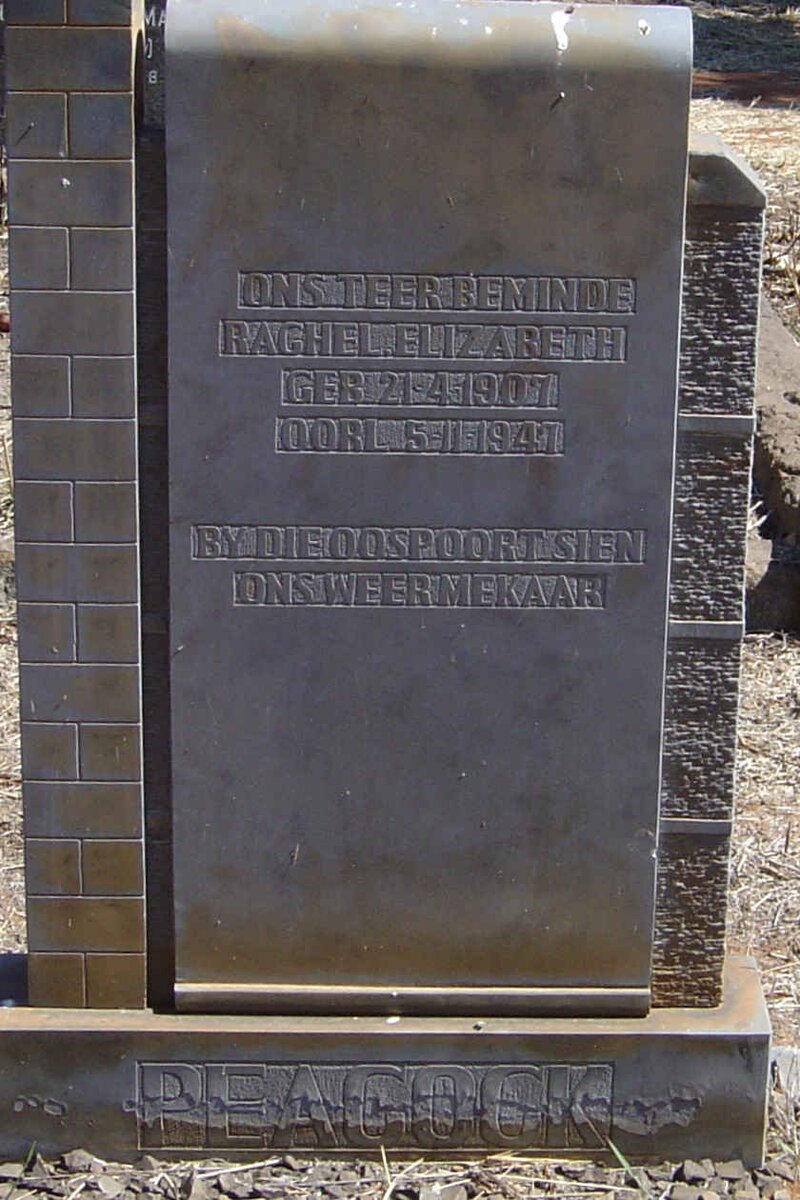 PEACOCK Rachel Elizabeth 1907-1947