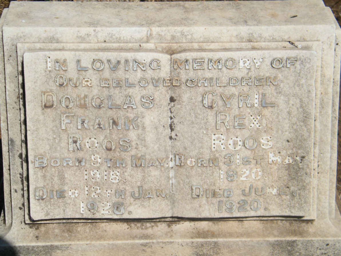 ROOS Douglas Frank 1918-1928 :: ROOS Cyril Rex 1920-1920