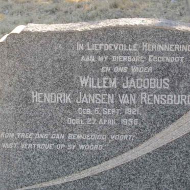 RENSBURG Willem Johannes Hendrik, Jansen van 1921-1955