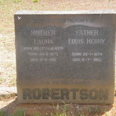 ROBERTSON Louis Henry 1874-1952 &amp; Laura WOLLENSCHLAGER 1873-1951
