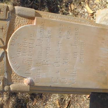 REYNECKE Christina Johanna 1922-1923