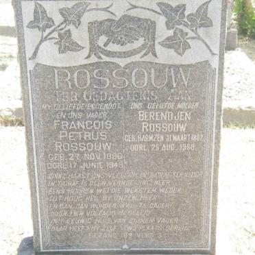 ROSSOUW Francois Petrus 1886-1949 &amp; Berendjen HARMZEN 1882-1958