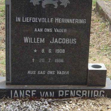RENSBURG Willem Jacobus, Janse van 1908-1986