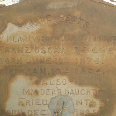 REICHE Franz Oscar 1876-1896 :: ?? .. NTHEY Frieda 1895-1895