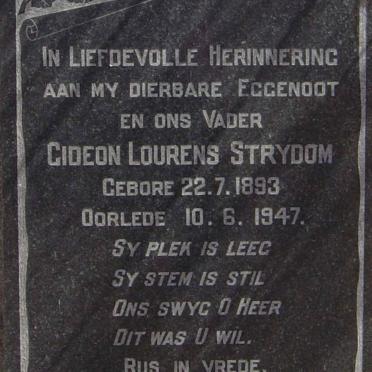 STRYDOM Gideon Lourens 1893-1947