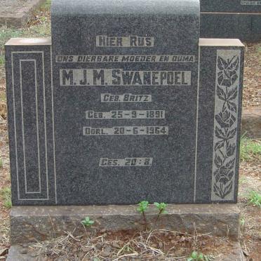 SWANEPOEL M.J.M. nee BRITZ 1891-1964