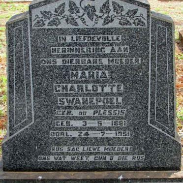 SWANEPOEL Maria Charlotte nee DU PLESSIS 1881-1951