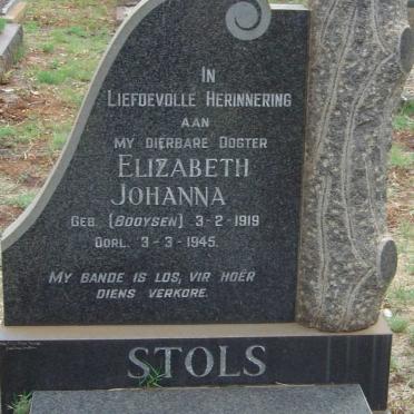STOLS Elizabeth Johanna nee BOOYSEN 1919-1945
