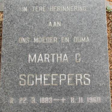 SCHEEPERS Martha C. 1883-1960