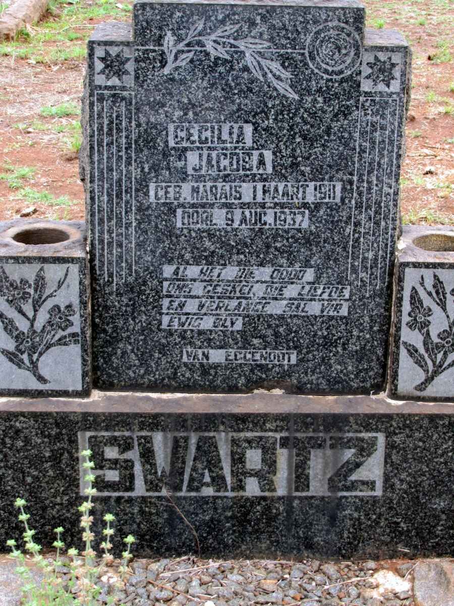 SWARTZ Cecilia Jacoba nee MARAIS 1911-1937