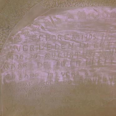 VILJOEN Abraham Johannes 1905-1930