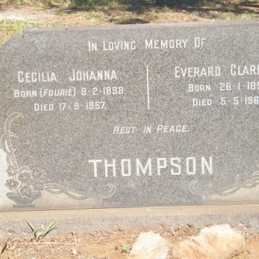 THOMPSON Everard Clarence 1894-1960 &amp; Cecilia Johanna FOURIE 1898-1957