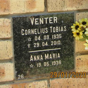 VENTER Cornelius Tobias 1935-2010 &amp; Anna Maria 1936-