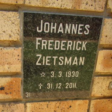 ZIETSMAN Johannes Frederick 1930-2011