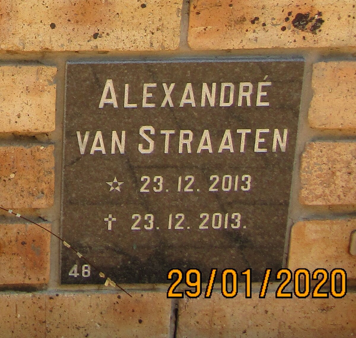 STRAATEN Alexandre, van 2013-2013