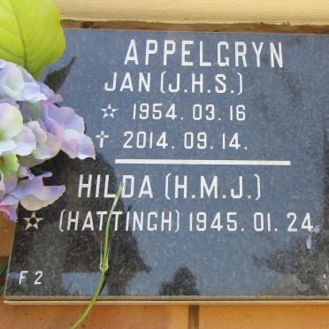 APPELGRYN J.H.S. 1954-2014 &amp; H.M.J. HATTINGH 1945-