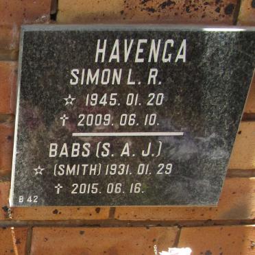 HAVENGA Simon L.R. 1945-2009 &amp; S.A.J. SMITH 1931-2015