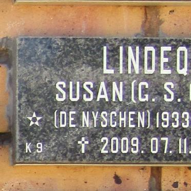 LINDEQUE G.S.C. nee de NYSCHEN 1933-2009