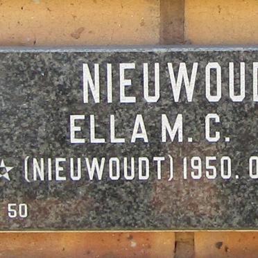 NIEUWOUDT Ella M. C. nee NIEUWOUDT 1950-