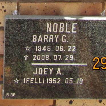 NOBLE Barry G. 1945-2008 &amp; Joey A. nee FELL 1952-