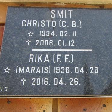 SMIT C.B. 1934-2006 &amp; F.F. MARAIS 1936-2016
