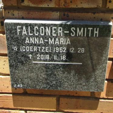 SMITH Anna-Maria, Falconer nee COERTZE 1952-2018