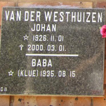 WESTHUIZEN Johan, van der 1926-2000 &amp; Baba KLUE 1935-
