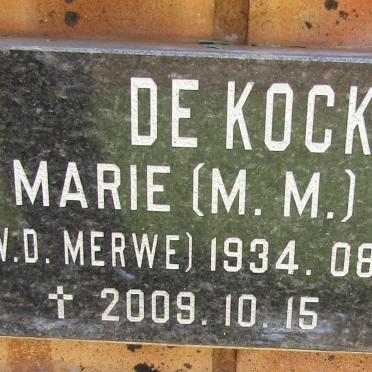 KOCK M.M., de nee v.d. MERWE 1934-2009