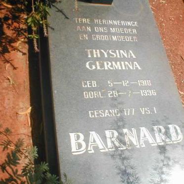 BARNARD Thysina Germina 1918 - 1996