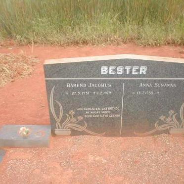 BESTER Barend Jacobus 1931-1979 &amp; Anna Susanna 1930-