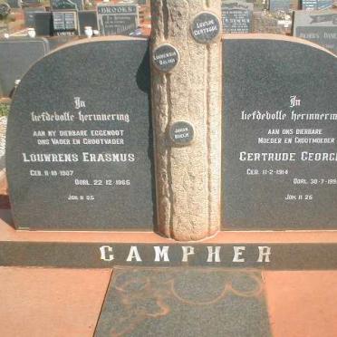 CAMPHER Louwrens Erasmus 1907-1965 &amp; Gertrude Georgina 1914-1995