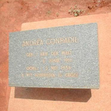 CONRADIE Andrea nee VAN DER WALT  1911-1958