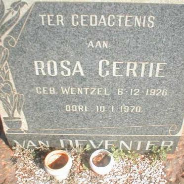 DEVENTER Rosa Gertie, van nee WENTZEL 1926-1970