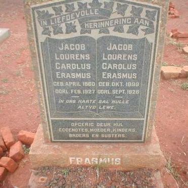 ERASMUS Jacob Lourens Carolus 1860-1927 :: ERASMUS Jacob Lourens Carolus 1898-1926