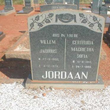 JORDAAN Willem Jacobus 1900-1974 &amp; Gertruida Magrietha Sofia 1919-1995