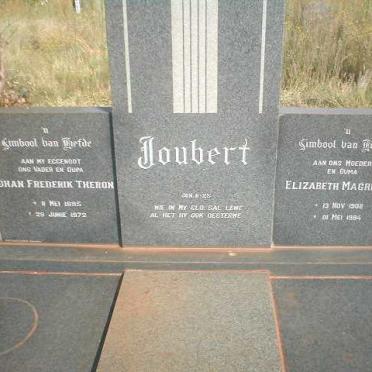 JOUBERT Johan Frederik Theron 1895-1972 &amp; Elizabeth Magrietha 1908-1994