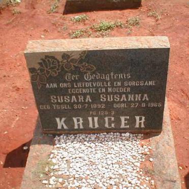 KRUGER Susara Susanna nee YSSEL 1892-1965