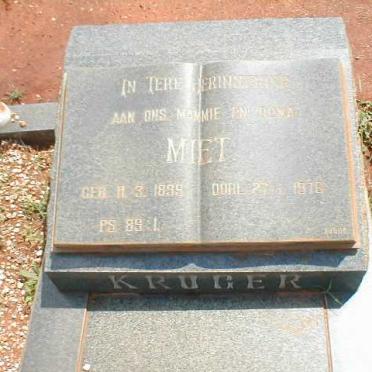 KRUGER Miet 1899-1976