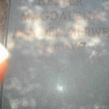 MERWE Hester Magdalena, van der, geb. SCHUTTE