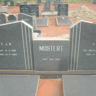 MOSTERT F.J.B. 1893-1983 &amp; A.S. BOTHA 1903-1994