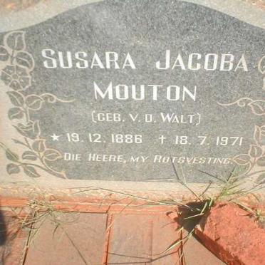 MOUTON Susara Jacoba nee V.D. WALT 1886-1971