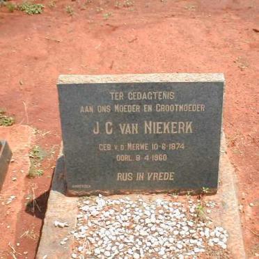 NIEKERK J.C., van nee  V.D. MERWE 1874-1960