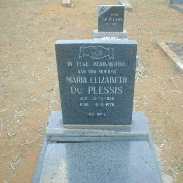 PLESSIS Maria Elizabeth, du 1889-1978
