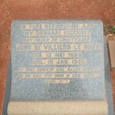 ROUX John de Villiers, le 1886-1953