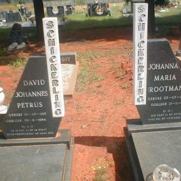 SCHICKERLING David Johannes Petrus 1915-1984 &amp; Johanna Maria ROOTMAN 1919-1992