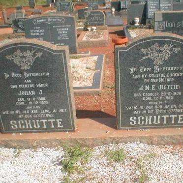 SCHUTTE Johan J. 1906-1975 &amp; J.M.E. GROBLER 1906-1965
