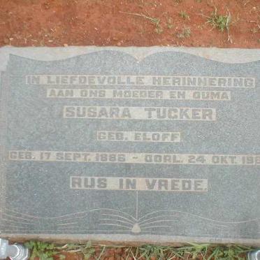 TUCKER Susara nee ELOFF 1886-1968