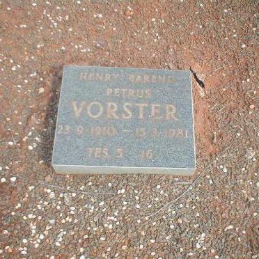 VORSTER Henry Barend Petrus 1910-1981